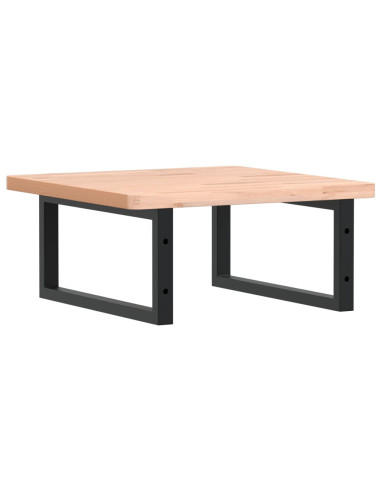 Ripiano a Parete per Lavabo in Acciaio e Massello di Faggio