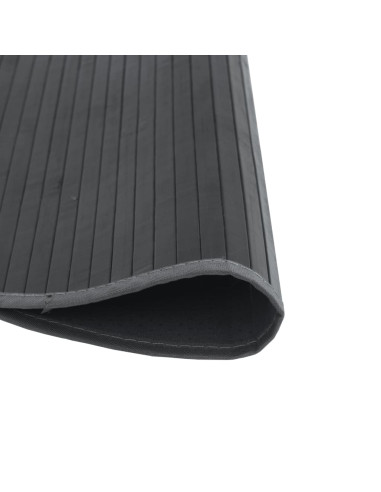 Tappeto Rotondo Grigio 60 cm in Bambù