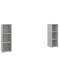 Mobili TV 2 pz Grigio Cemento 107x35x37 cm in Legno Multistrato
