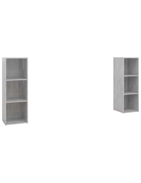 Mobili TV 2 pz Grigio Cemento 107x35x37 cm in Legno Multistrato