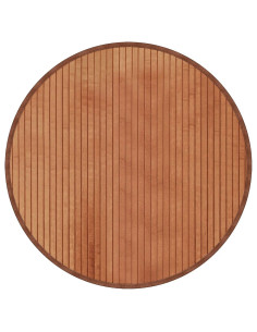 Tappeto Rotondo Marrone 60 cm in Bambù