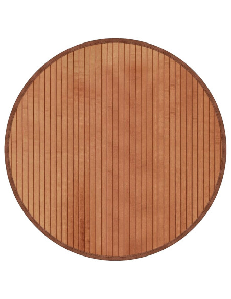 Tappeto Rotondo Marrone 60 cm in Bambù