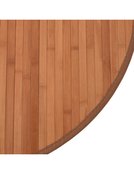 Tappeto Rotondo Marrone 60 cm in Bambù