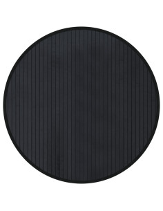 Tappeto Rotondo Nero 60 cm in Bambù