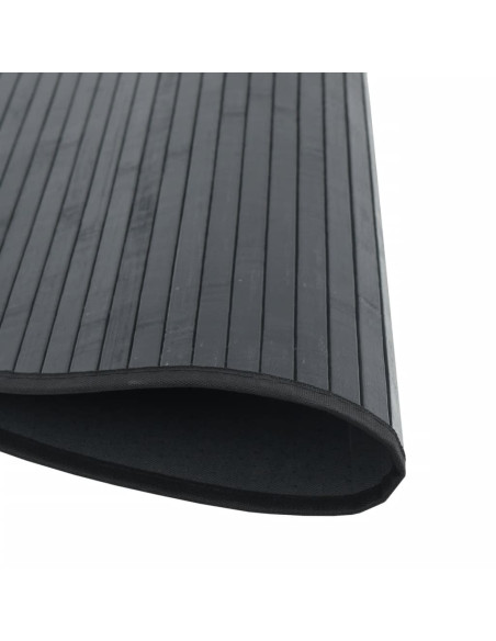 Tappeto Rotondo Nero 60 cm in Bambù