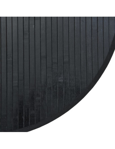 Tappeto Rotondo Nero 60 cm in Bambù