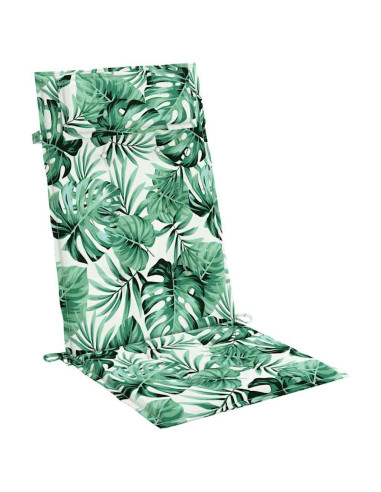 Cuscini Sedia Schienale Alto 2 pz Motivo Foglie Tessuto Oxford