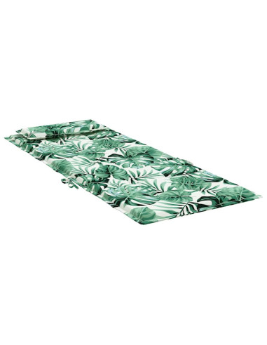 Cuscini Sedia Schienale Alto 2 pz Motivo Foglie Tessuto Oxford