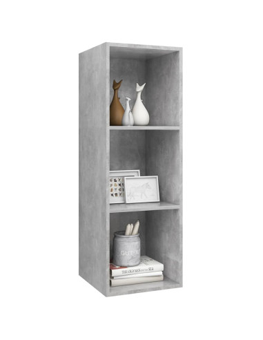 Mobile TV a Parete Grigio Cemento 37x37x107cm Legno Multistrato