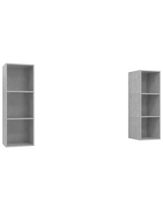 Mobile TV a Parete 2 pz Grigio Cemento in Truciolato