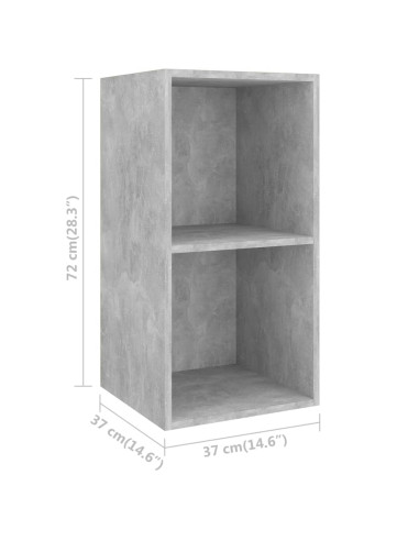 Set Porta TV 3 pz Grigio Cemento in Truciolato