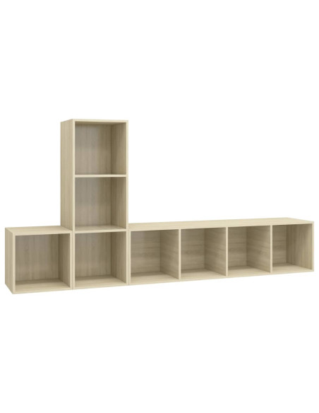 Set Porta TV 3 pz Rovere Sonoma in Truciolato