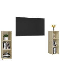 Mobili TV 2 pz Rovere Sonoma 107x35x37 cm in Truciolato 2