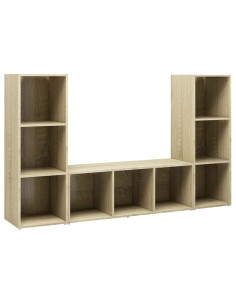 Mobili TV 3 pz Rovere Sonoma 107x35x37 cm in Truciolato