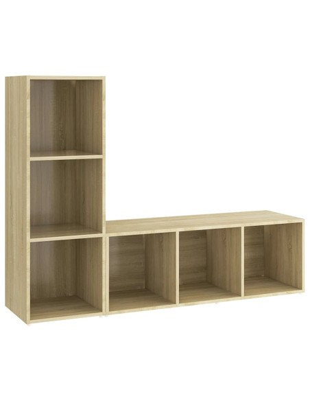 Mobili TV 2 pz Rovere Sonoma 107x35x37 cm in Truciolato