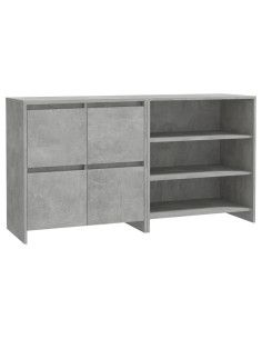 Credenze 2 pz Grigio Cemento in Legno Multistrato