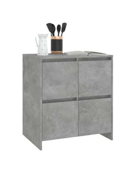 Credenze 2 pz Grigio Cemento 70x41x75 cm in Truciolato