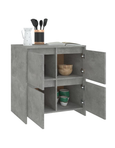 Credenze 2 pz Grigio Cemento 70x41x75 cm in Truciolato