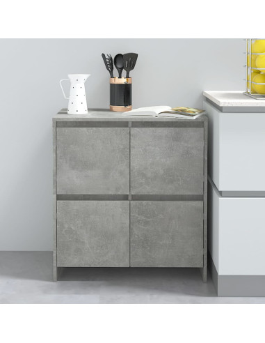Credenze 2 pz Grigio Cemento 70x41x75 cm in Truciolato