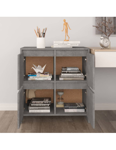 Credenze 2 pz Grigio Cemento 70x41x75 cm in Truciolato