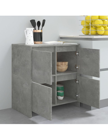 Credenze 2 pz Grigio Cemento 70x41x75 cm in Truciolato