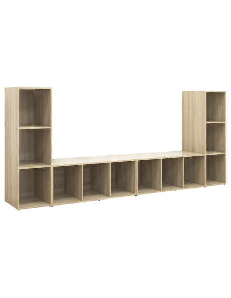 Mobili TV 4 pz Rovere Sonoma 107x35x37 cm in Legno Multistrato