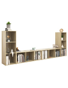 Mobili TV 4 pz Rovere Sonoma 107x35x37 cm in Legno Multistrato 2