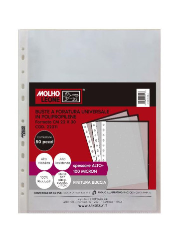 CF50BUSTE FOR.UNI.22X30 BUCC 100MIC