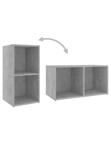 Set Mobile TV 3 pz Grigio Cemento in Legno Multistrato