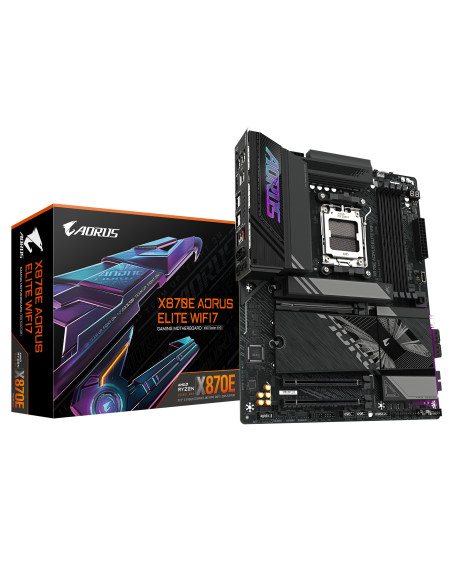 GIGABYTE X870E AORUS ELITE WIFI7 Scheda Madre - Supporta CPU AMD Ryzen 9000, 16+2+2 fasi VRM digitali, fino a 8000Hz DDR5 (OC), 