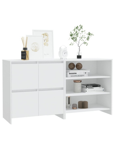 Credenze 2 pz Bianche in Legno Multistrato