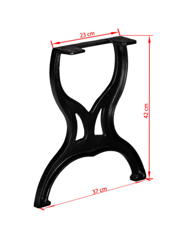 Gambe per Panca 2 pz a Forma di X in Ghisa