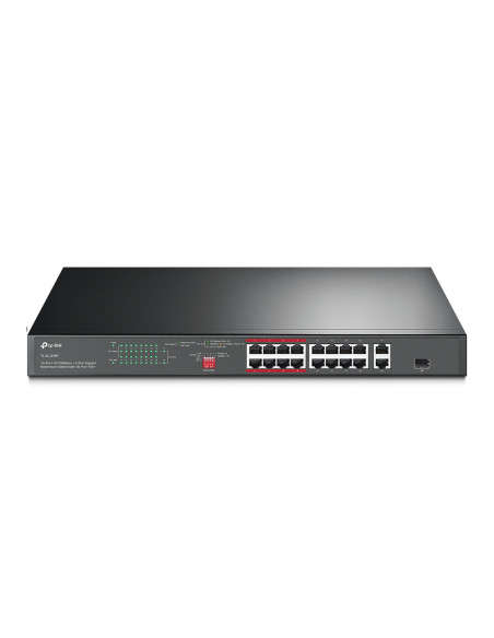 TP-Link TL-SL1218P switch di rete Non gestito Gigabit Ethernet (10/100/1000) Supporto Power over Ethernet (PoE) 1U Nero