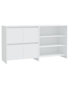 Credenze 2 pz Bianche in Legno Multistrato