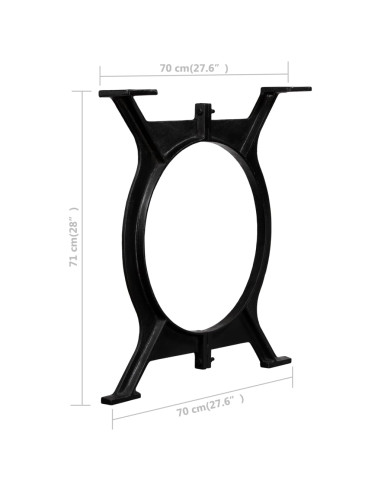 Gambe per Tavolo da Pranzo 2 pz a Forma di O in Ghisa