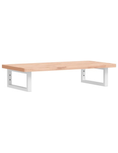 Ripiano a Parete per Lavabo in Acciaio e Massello di Faggio