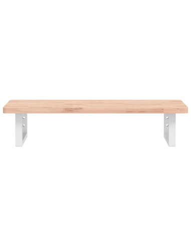 Ripiano a Parete per Lavabo in Acciaio e Massello di Faggio