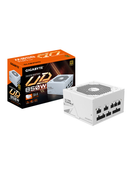 GIGABYTE UD850GM PG5W Alimentatore - PCIe 5.0, 80 PLUS Gold, Design completamente modulare, Ventola da 120 mm, Compatibile con A