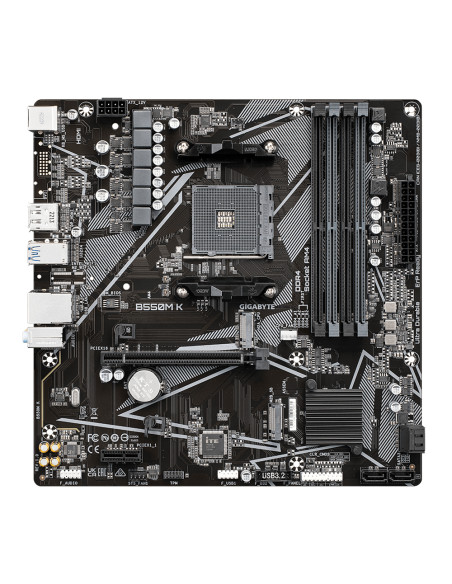 GIGABYTE B550M K Scheda madre - CPU AMD Ryzen 5000, fino a 4733 MHz DDR4, 1xPCIe 4.0 + 1xPCIe 3.0 M.2, LAN 1GbE, USB 3.2 Gen 1