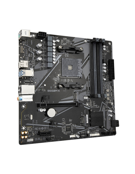 GIGABYTE B550M K Scheda madre - CPU AMD Ryzen 5000, fino a 4733 MHz DDR4, 1xPCIe 4.0 + 1xPCIe 3.0 M.2, LAN 1GbE, USB 3.2 Gen 1
