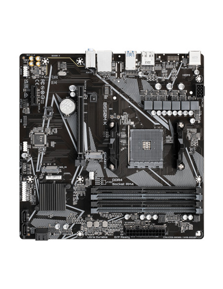 GIGABYTE B550M K Scheda madre - CPU AMD Ryzen 5000, fino a 4733 MHz DDR4, 1xPCIe 4.0 + 1xPCIe 3.0 M.2, LAN 1GbE, USB 3.2 Gen 1