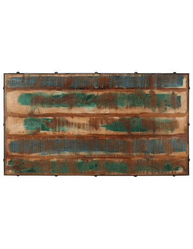 Tavolino Salotto con Ruote Legno Massello Recupero 100x55x26 cm