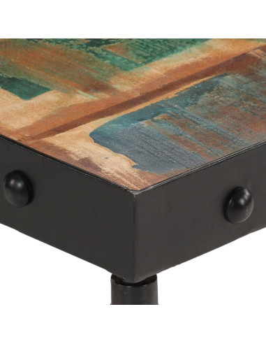 Tavolino Salotto con Ruote Legno Massello Recupero 100x55x26 cm