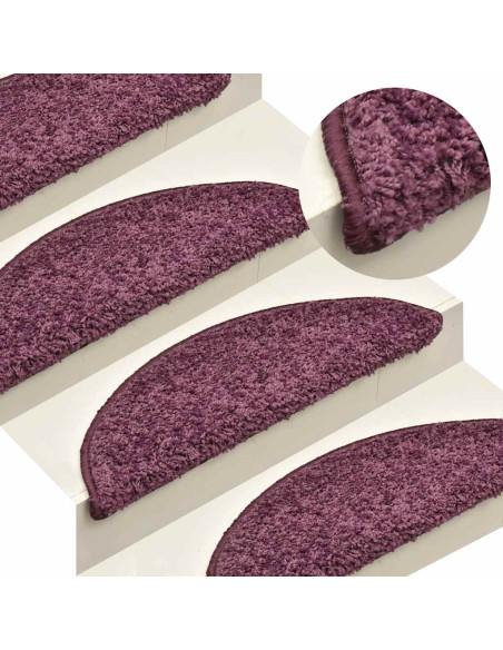 Tappetini per Scale 30 pz Viola Scuro 65x21x4 cm