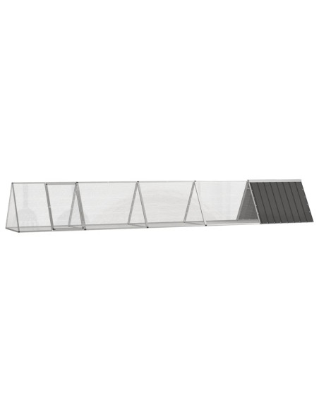 Gabbia per Conigli Antracite 504,5x80,5x71 cm Acciaio Zincato