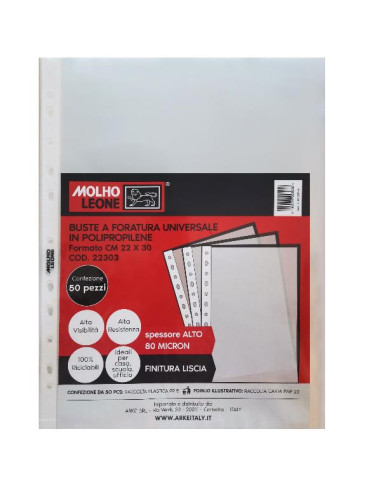 CF50 BUSTE FOR.UNIV.22X30 LIS 80MIC