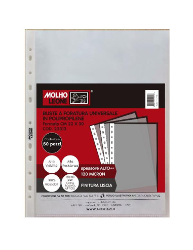 CF50BUSTE FOR.UNIV.22X30 LIS 130MIC