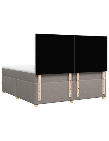 Giroletto a Molle con Materasso Tortora 200x200 cm in Tessuto