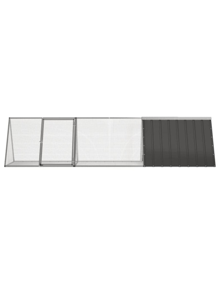 Gabbia per Conigli Antracite 302,5x80,5x71 cm Acciaio Zincato