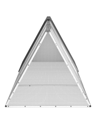 Gabbia per Conigli Antracite 302,5x80,5x71 cm Acciaio Zincato